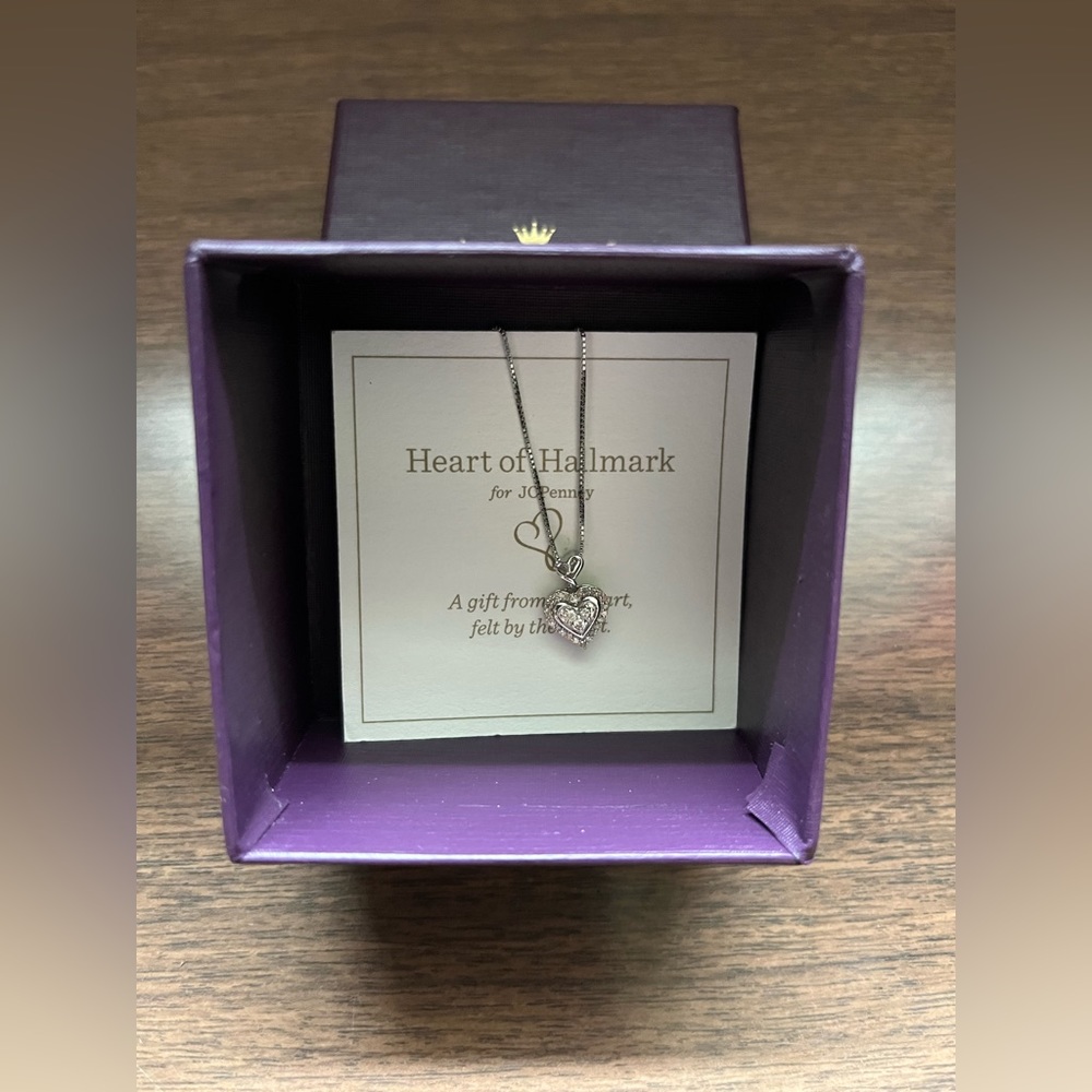 Hallmark Heart Necklace- 1/7 CTTW Diamond & Sterling Silver